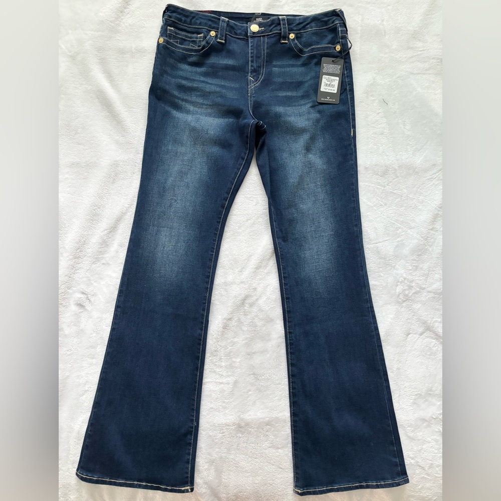 TRUE RELIGION Becca Mid-Rise Bootcut Dark Wash Jeans--NWT--32